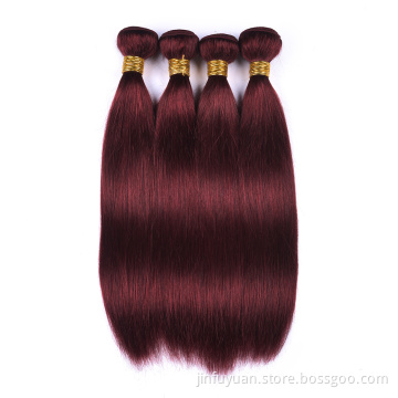 Brazilian Hair Red Color Bundles Straight Human Hair Weave Hair With Closure